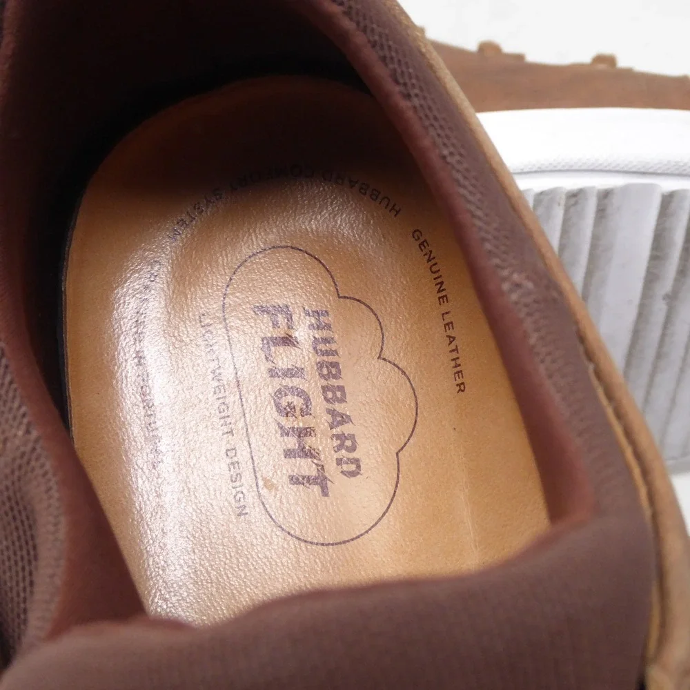 Samuel Hubbard Mens Flight Sneakers Brown Leather Lace Up Size 9 M1600-002